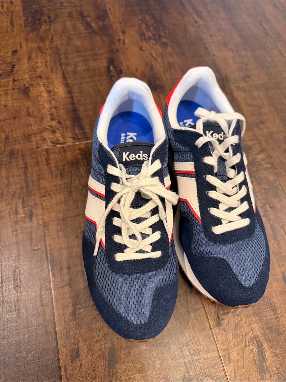 Keds Navy White and Red Retro Runner Sneakers